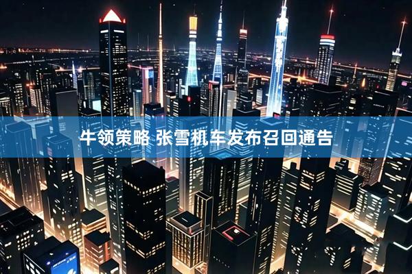 牛领策略 张雪机车发布召回通告