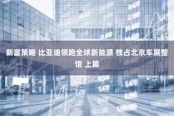 新富策略 比亚迪领跑全球新能源 独占北京车展整馆 上篇