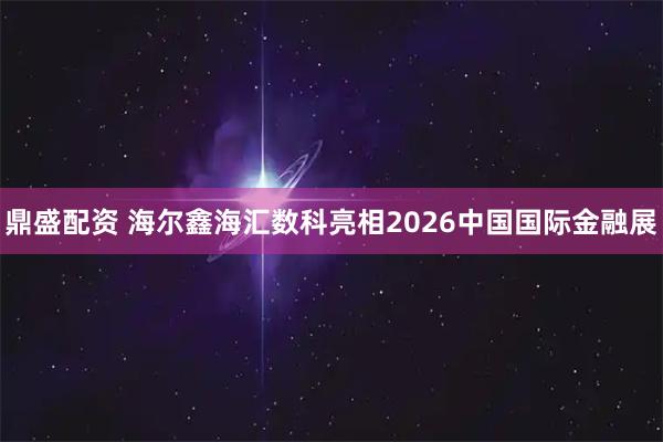 鼎盛配资 海尔鑫海汇数科亮相2026中国国际金融展