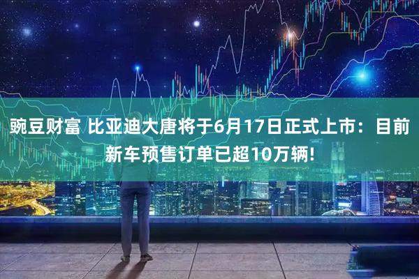 豌豆财富 比亚迪大唐将于6月17日正式上市：目前新车预售订单已超10万辆!