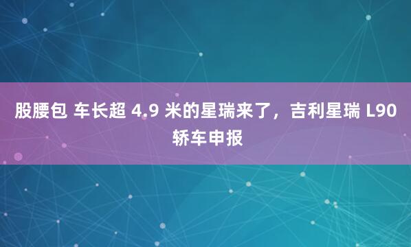 股腰包 车长超 4.9 米的星瑞来了，吉利星瑞 L90 轿车申报