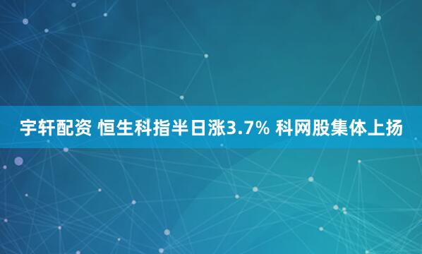 宇轩配资 恒生科指半日涨3.7% 科网股集体上扬